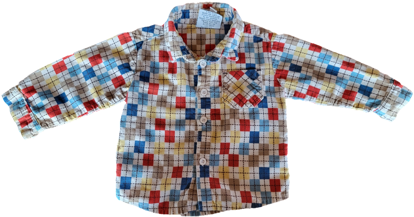 G - Chemise à carreaux 6/9 mois