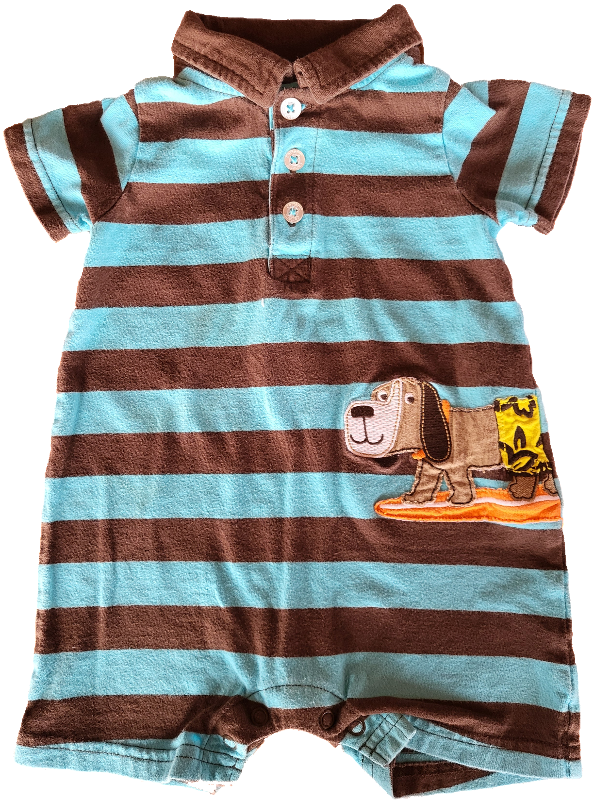 G- Barboteuse chien rayé - 9 mois