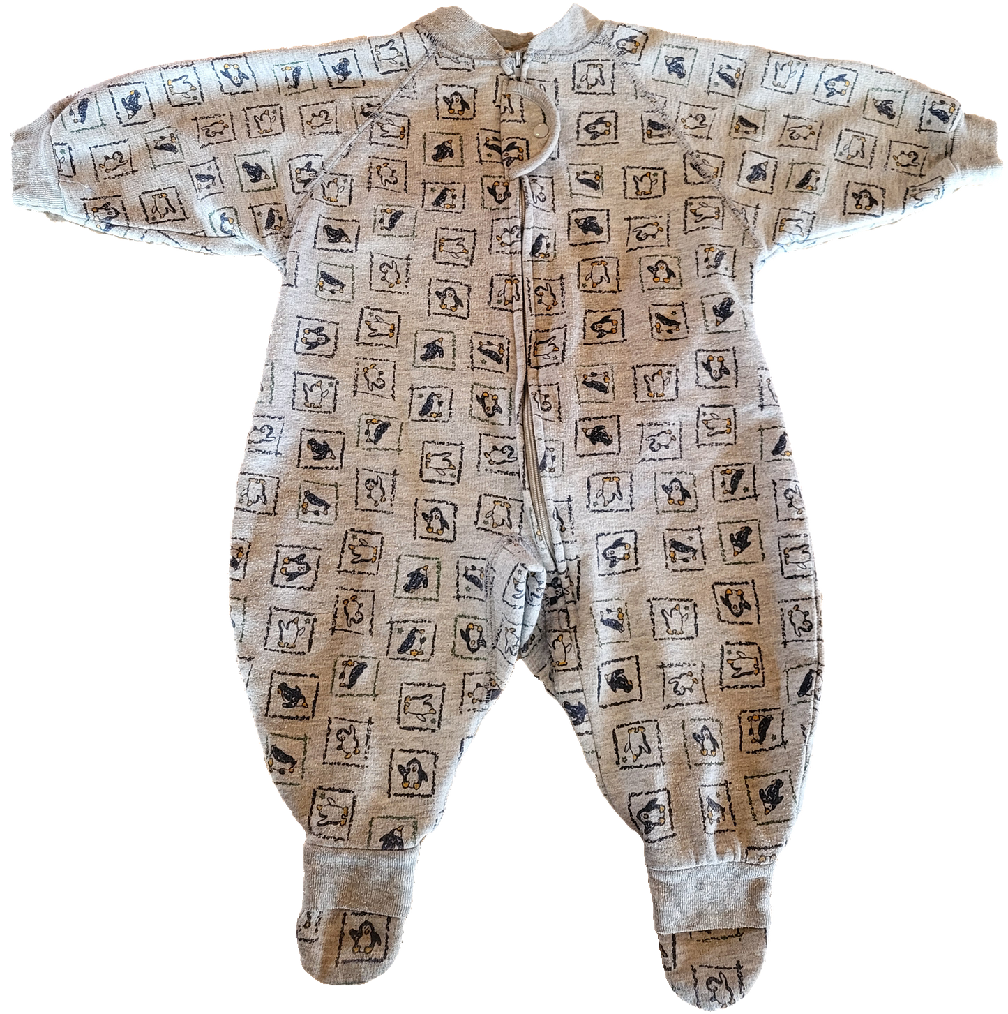 Pyjama gris pingouin hiver - 12 mois