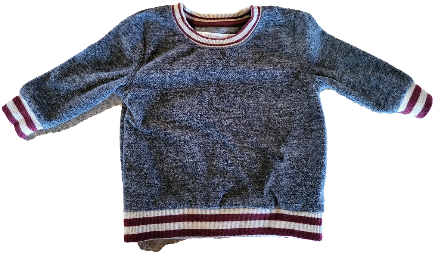G- Pull gris - 6/12 mois