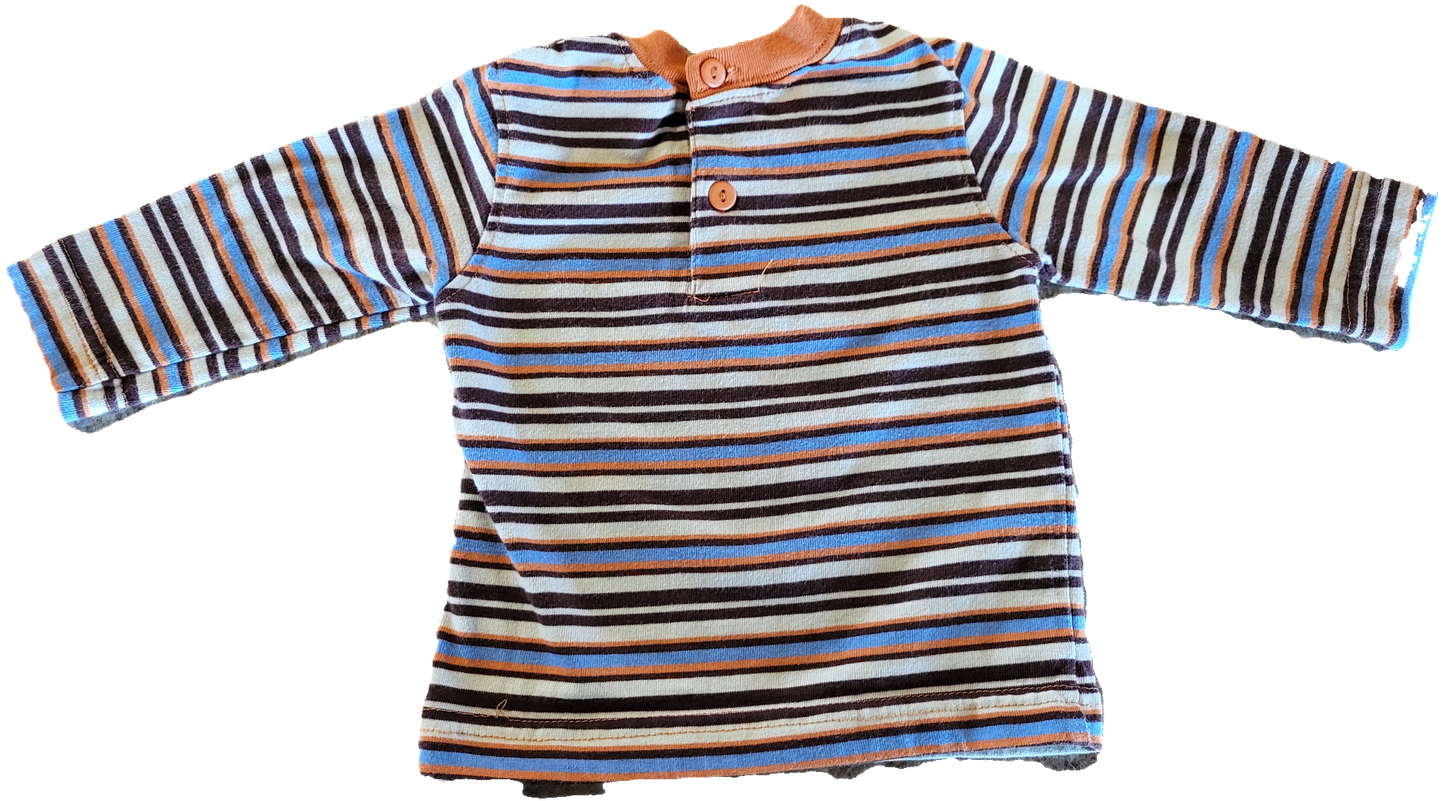 G- Chandail rayé manches longues - 3/6 mois