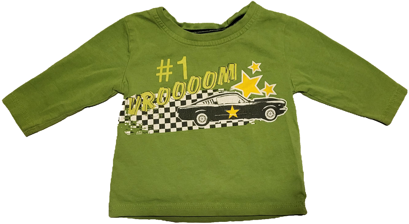 G- Chandail vert auto - 12 mois