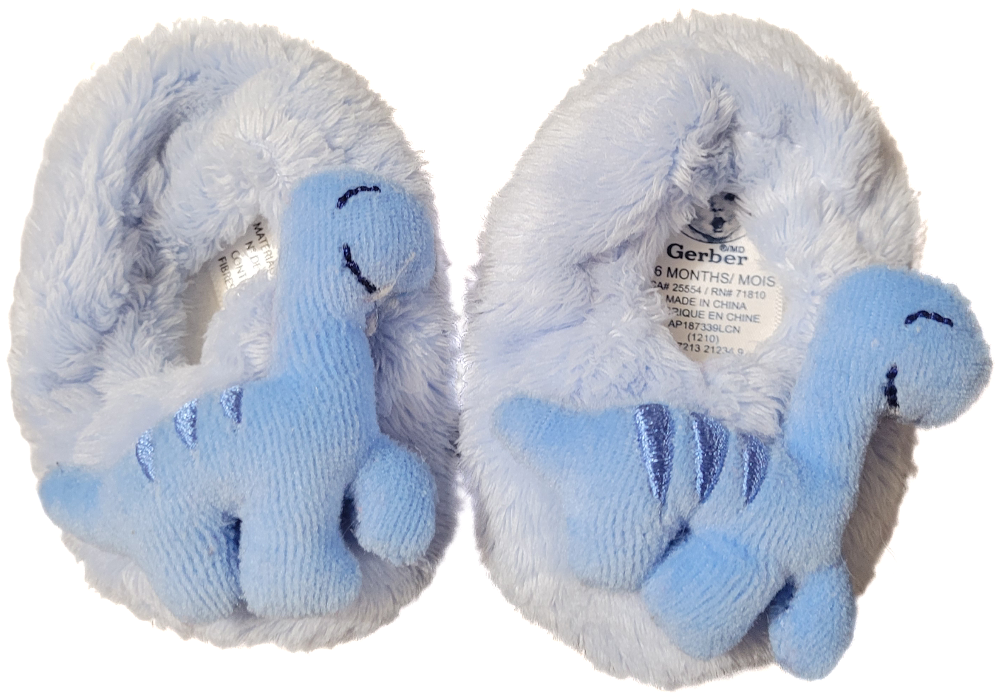 G- Pantoufle bleu dino - 0/6 mois - Neuf