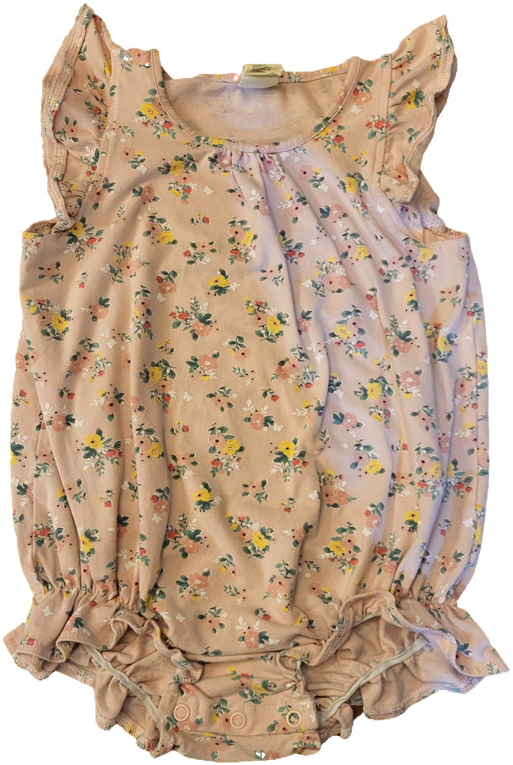 F - One piece rose fleuri 2-3 ans