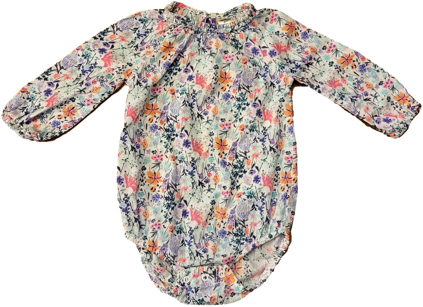 F - Cache-couche manches longues fleuri - 18 mois