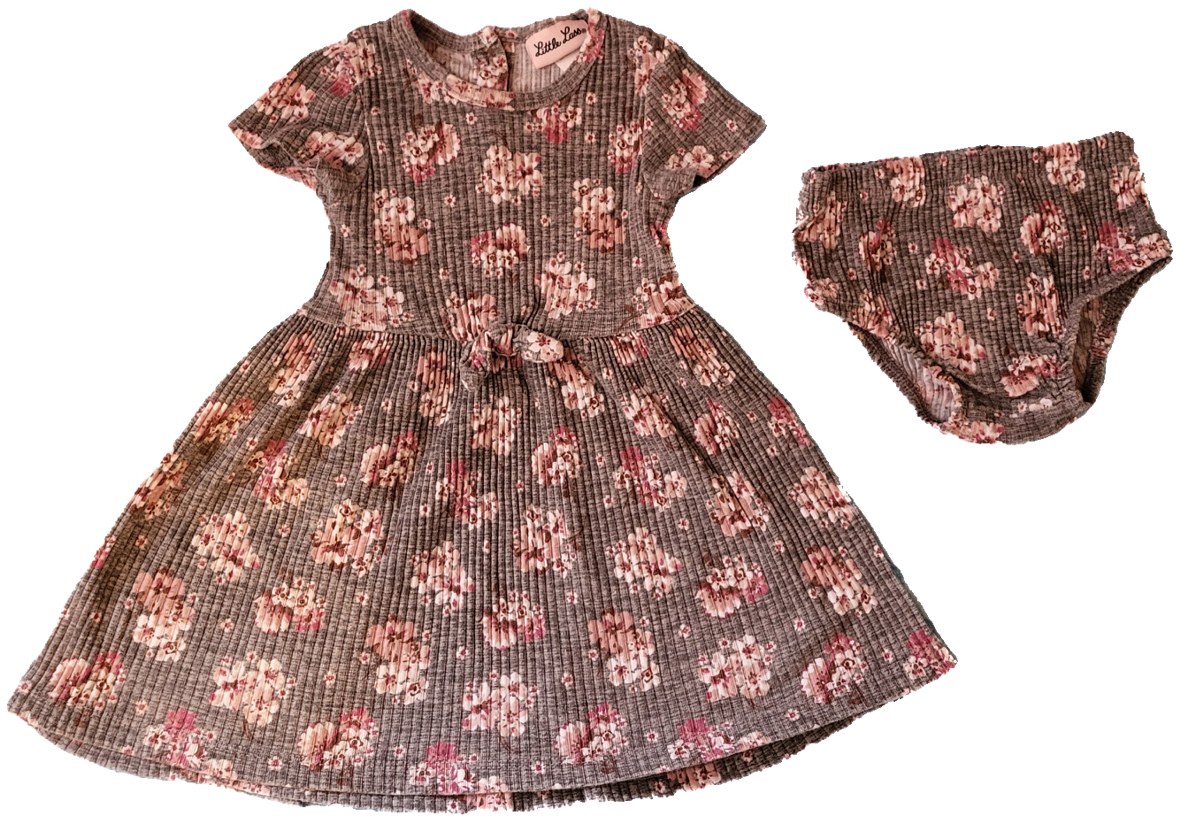F - Robe avec culotte rose et grise - 18 mois