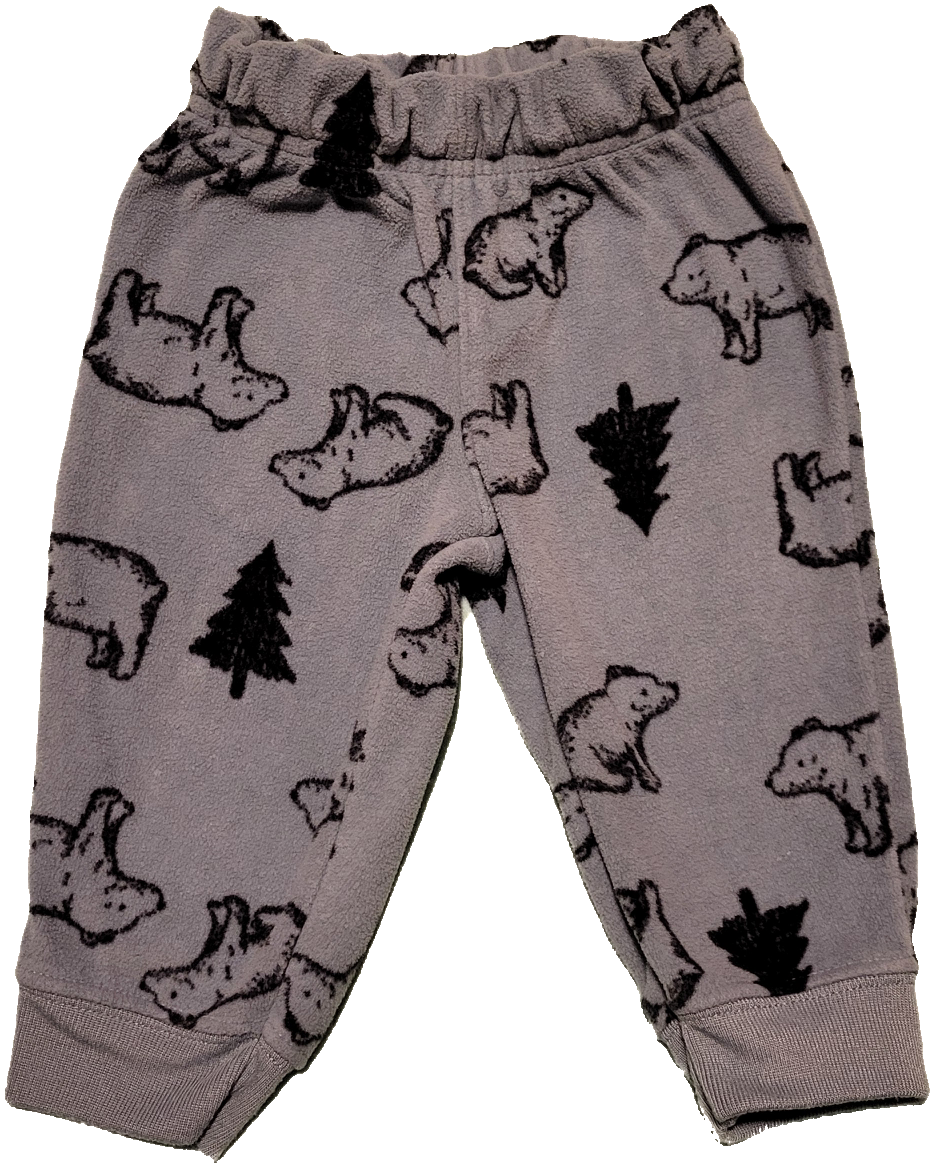 G/F - Pantalon doux gris ours - 3/6 mois