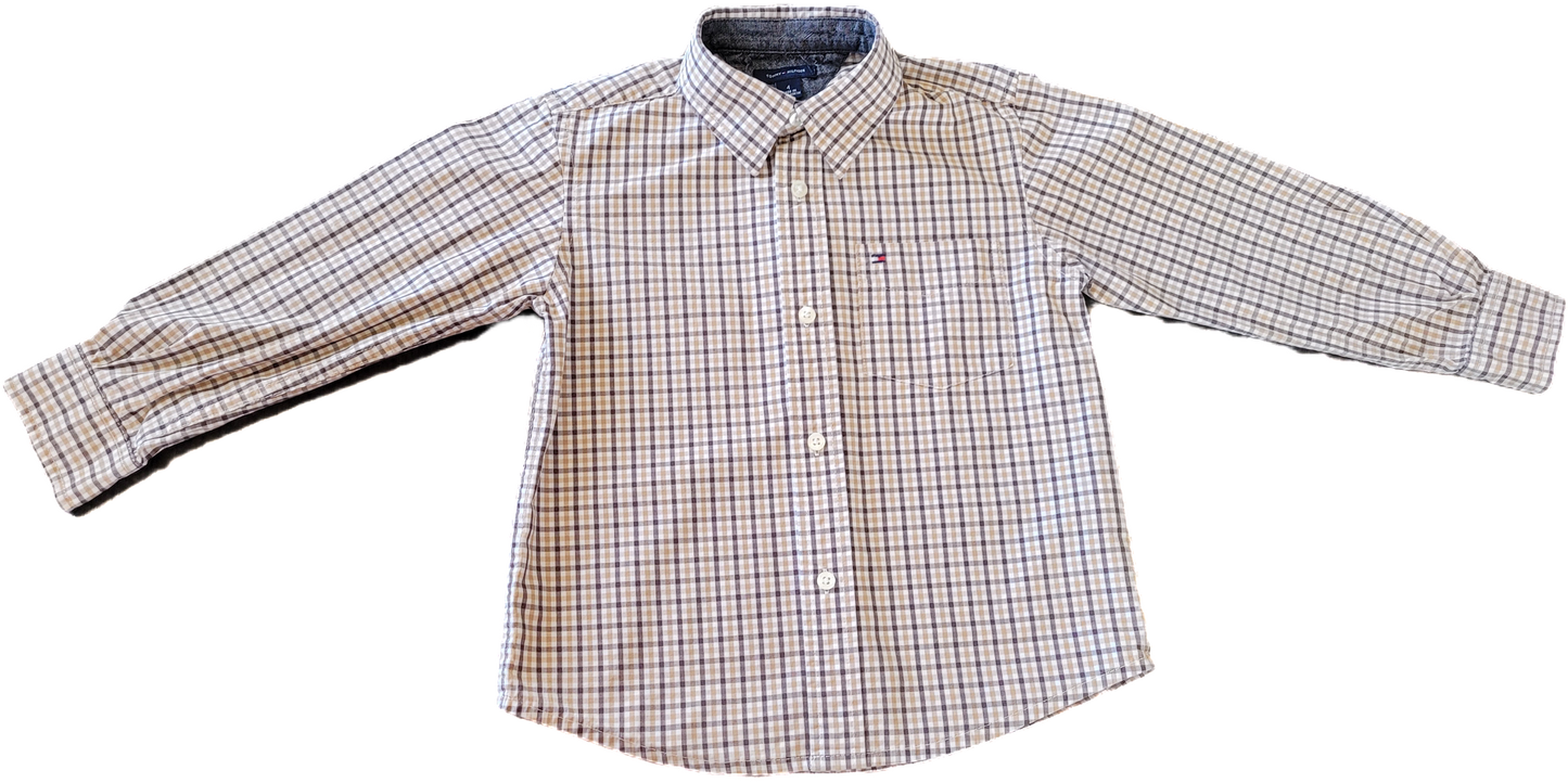 G - Chemise carreaux noir et brun - Neuf 4 ans