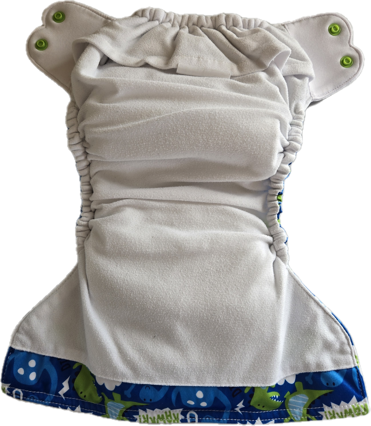 Couche lavable dino bleu et vert - Elf Diaper