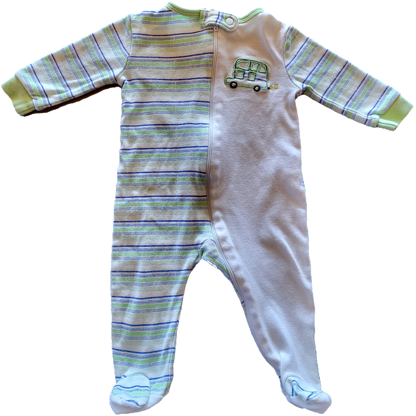 G - Pyjama rayé vert - 3/6 mois