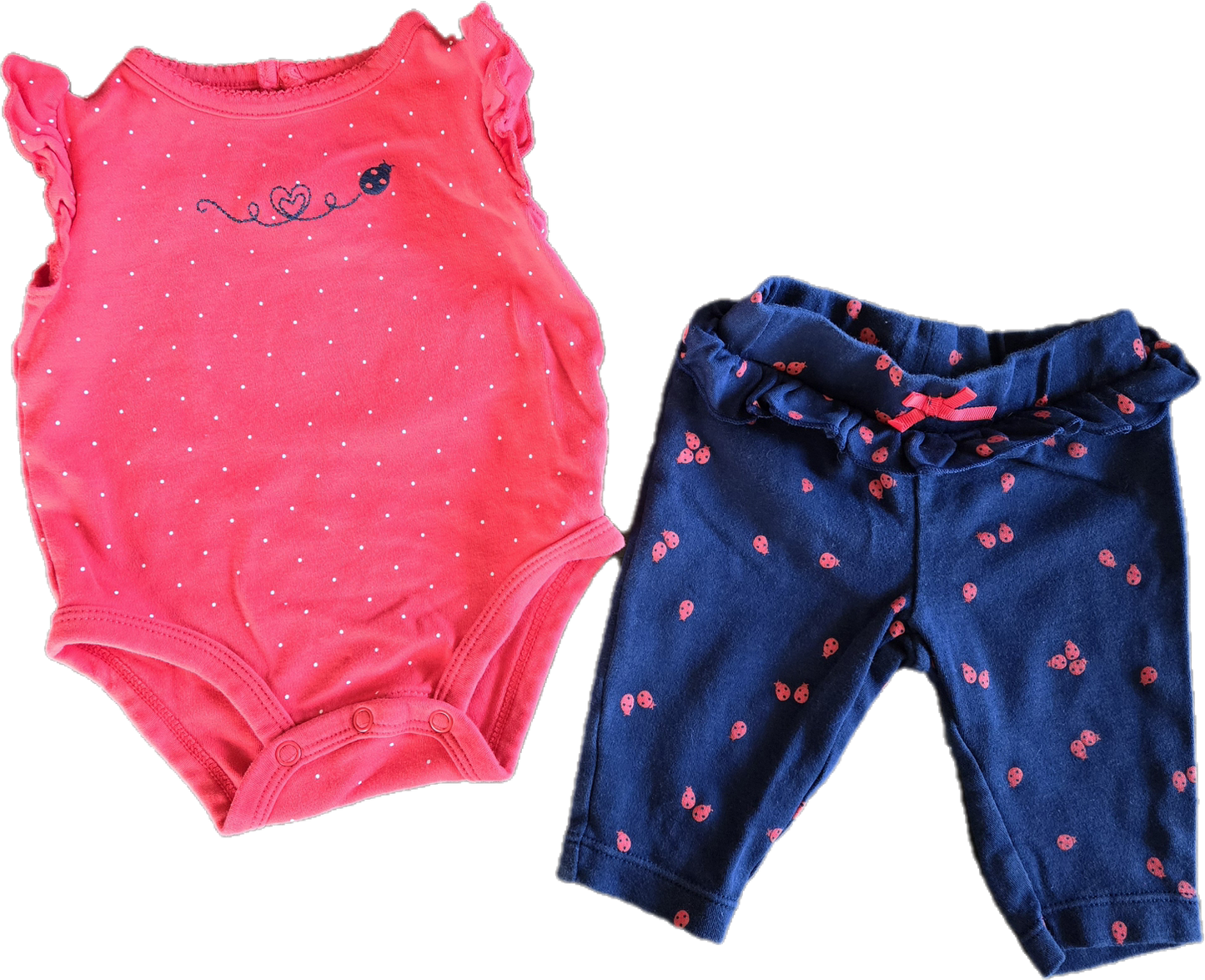 F - Ensemble coccinelle bleu marine - 0/3 mois - Neuf