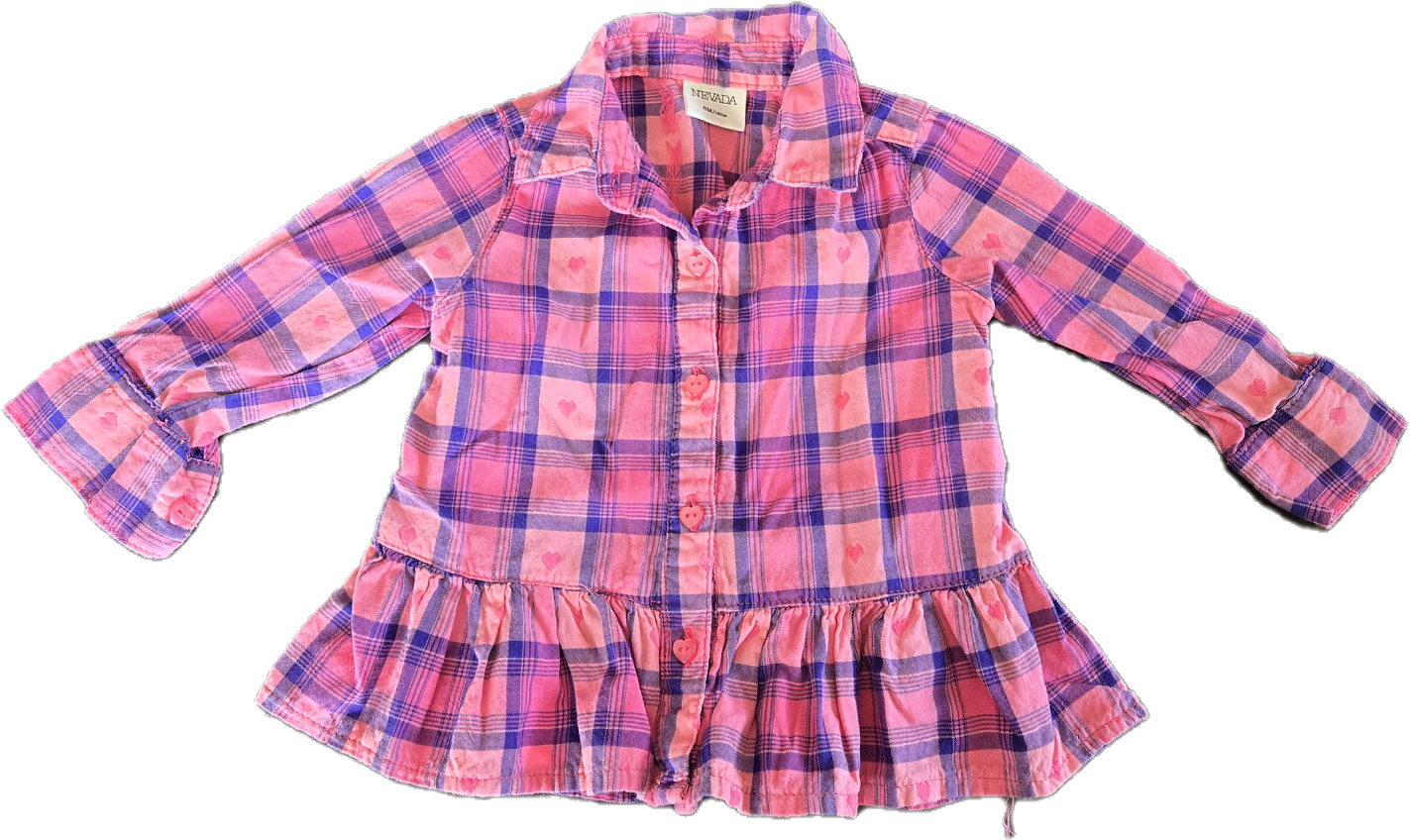 F - Chemise carreautée rose et bleu - 6 mois