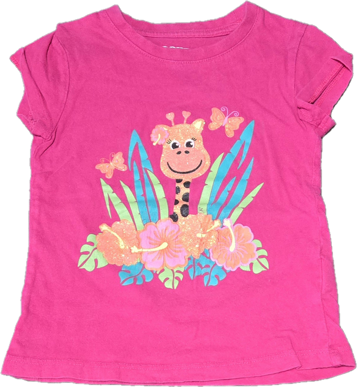 F - Chandail rose girafe - 3 ans