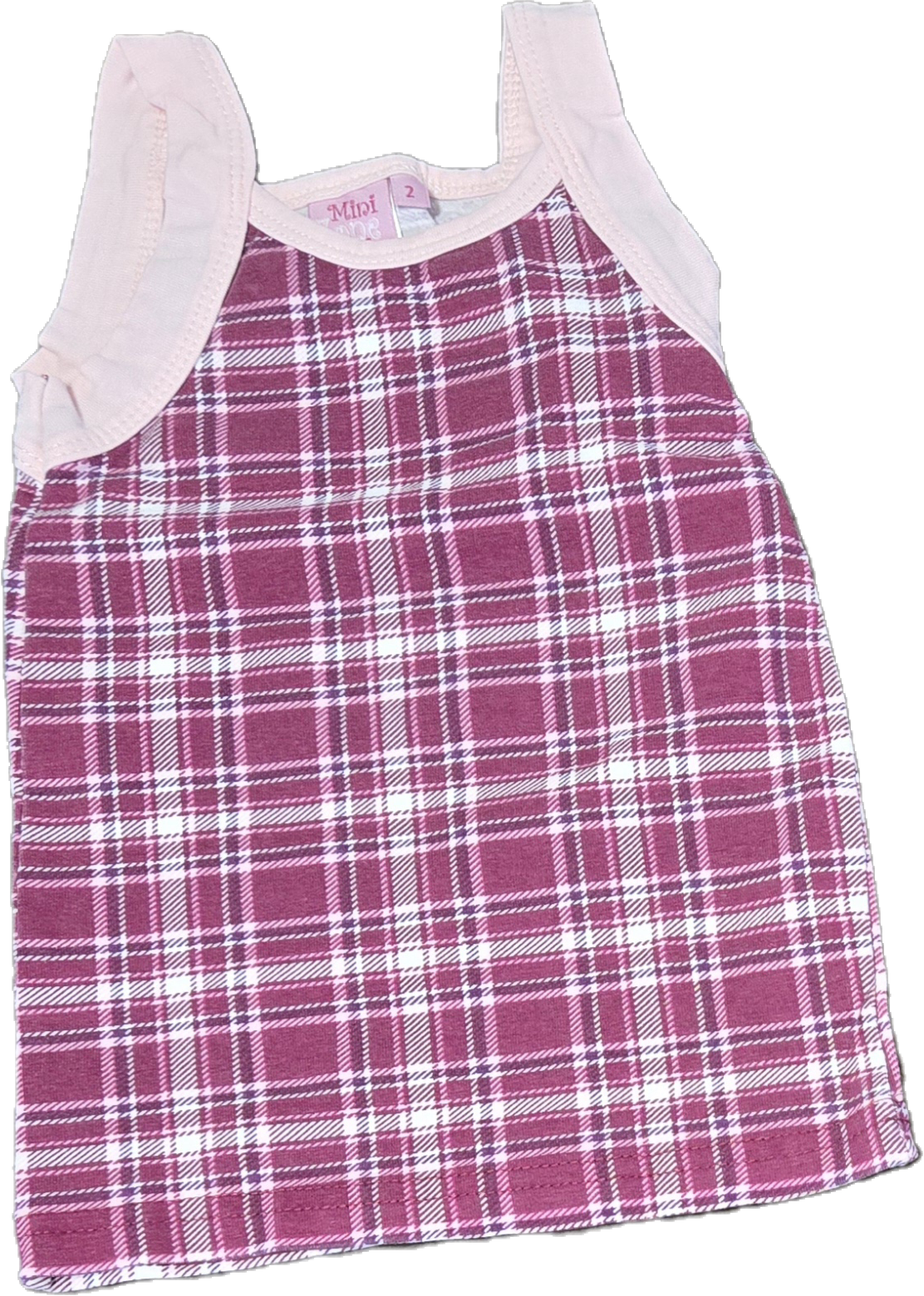 F - Camisole carreauté rose - 2 ans