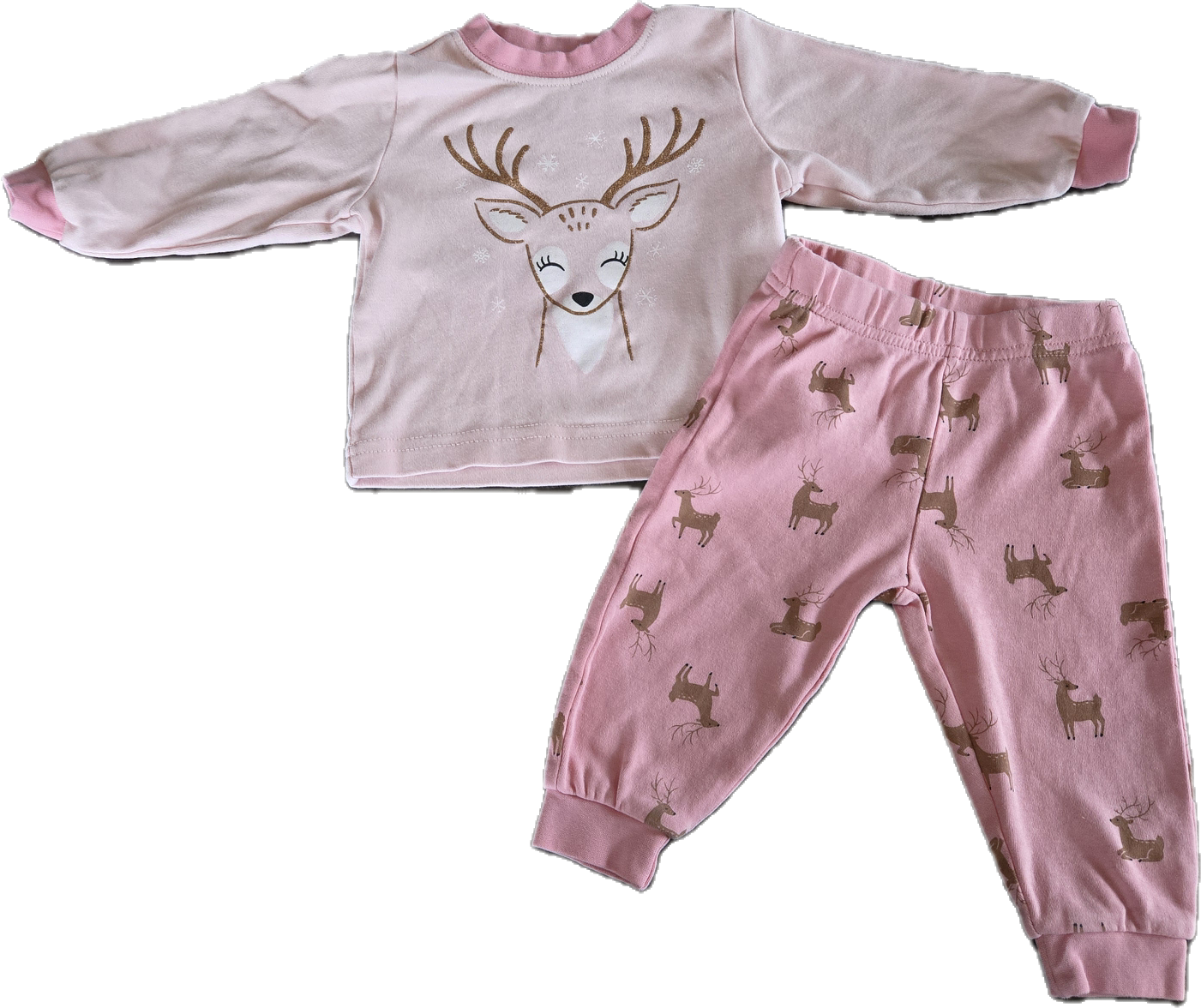 F - Ensemble chevreuil rose Pekkle - 6 mois - Neuf