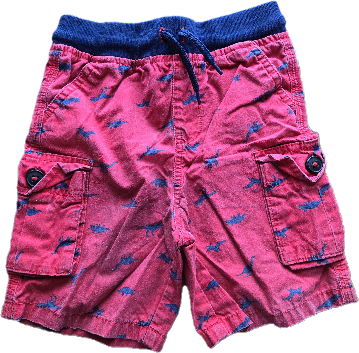 G - Short rouge dino bleu marine - 4 ans