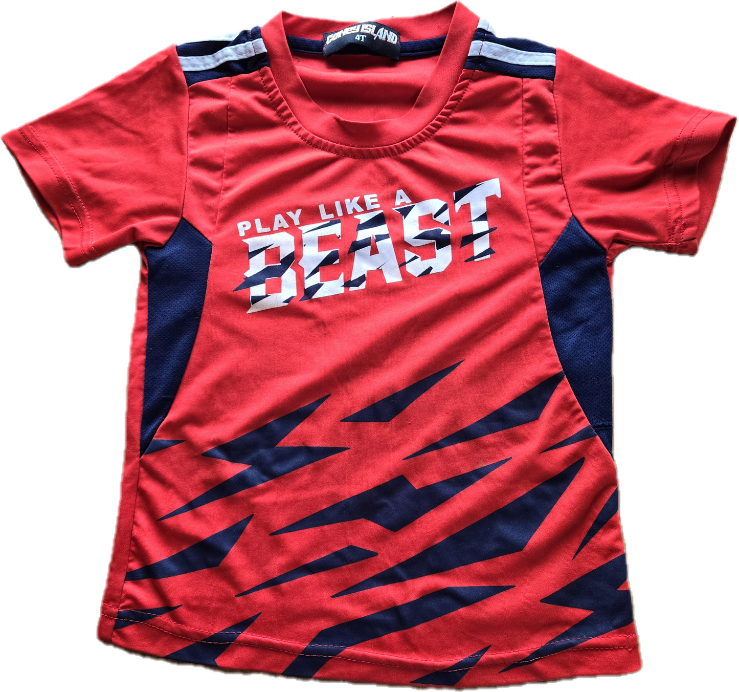 G - Chandail de sport rouge et bleu marine - 4 ans