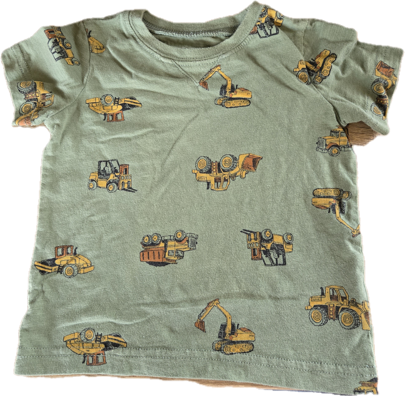 G - Chandail engins - vert - 12 mois