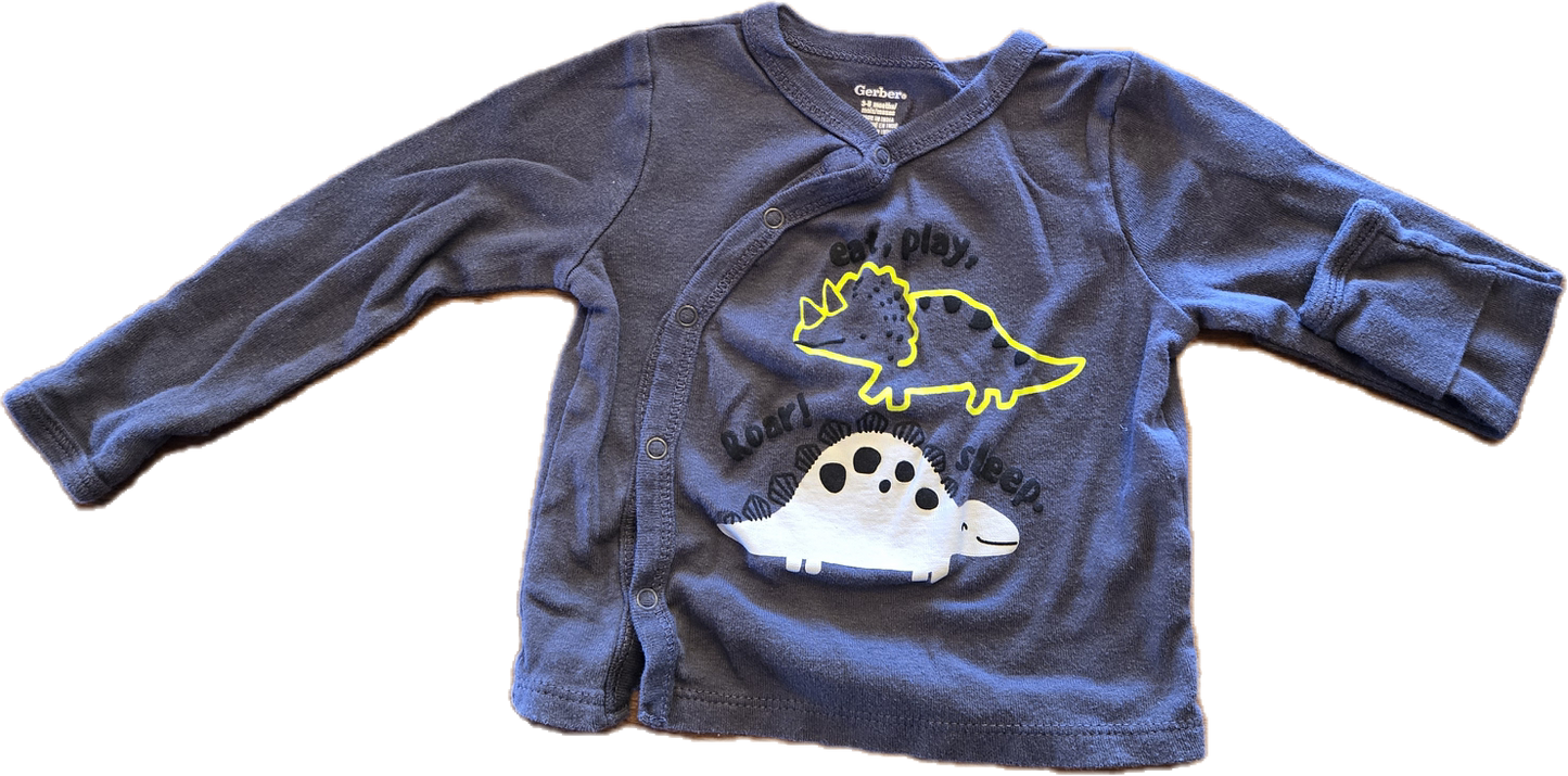 G - Chandail dino - 3/6 mois