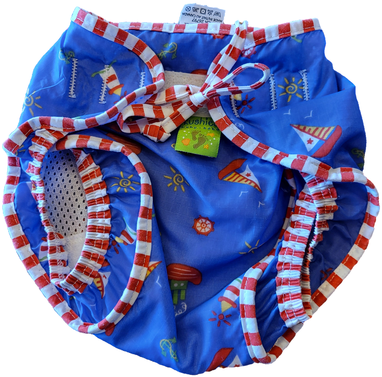 Couche lavable piscine bleu-mauve bateau - Médium