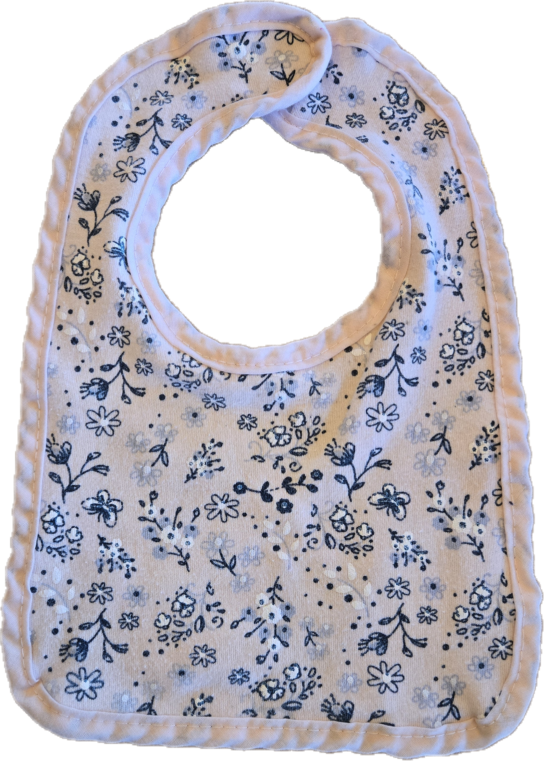 Bavoir fleuri rose pâle