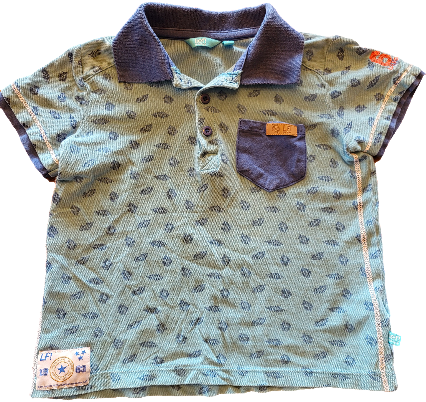 G - chandail bleu feuille - 4 ans