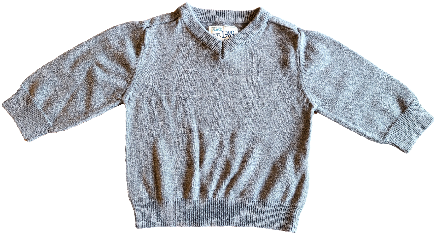 G - Pull gris - 6/9 mois