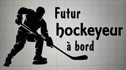 Sticker voiture : Futur hockeyeur à bord