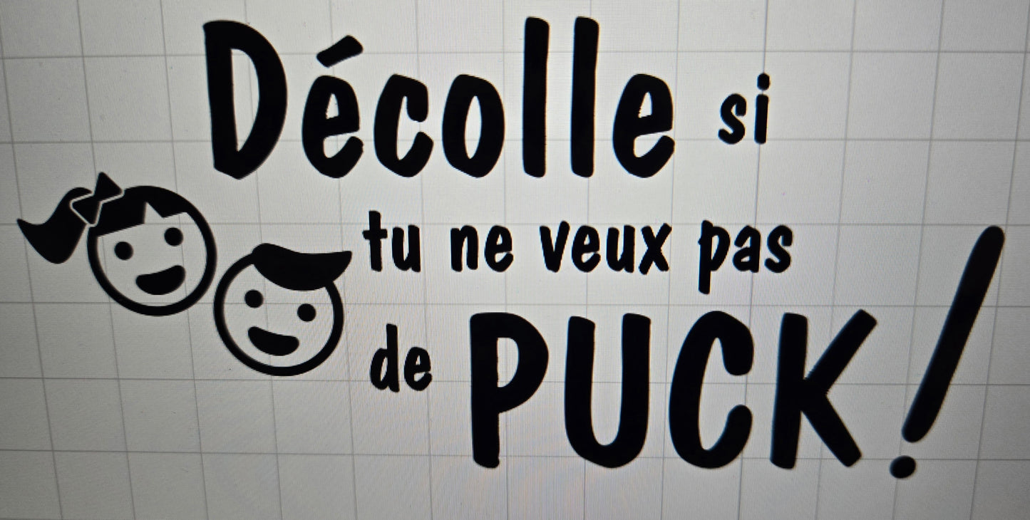 Sticker voiture : Décolle puck