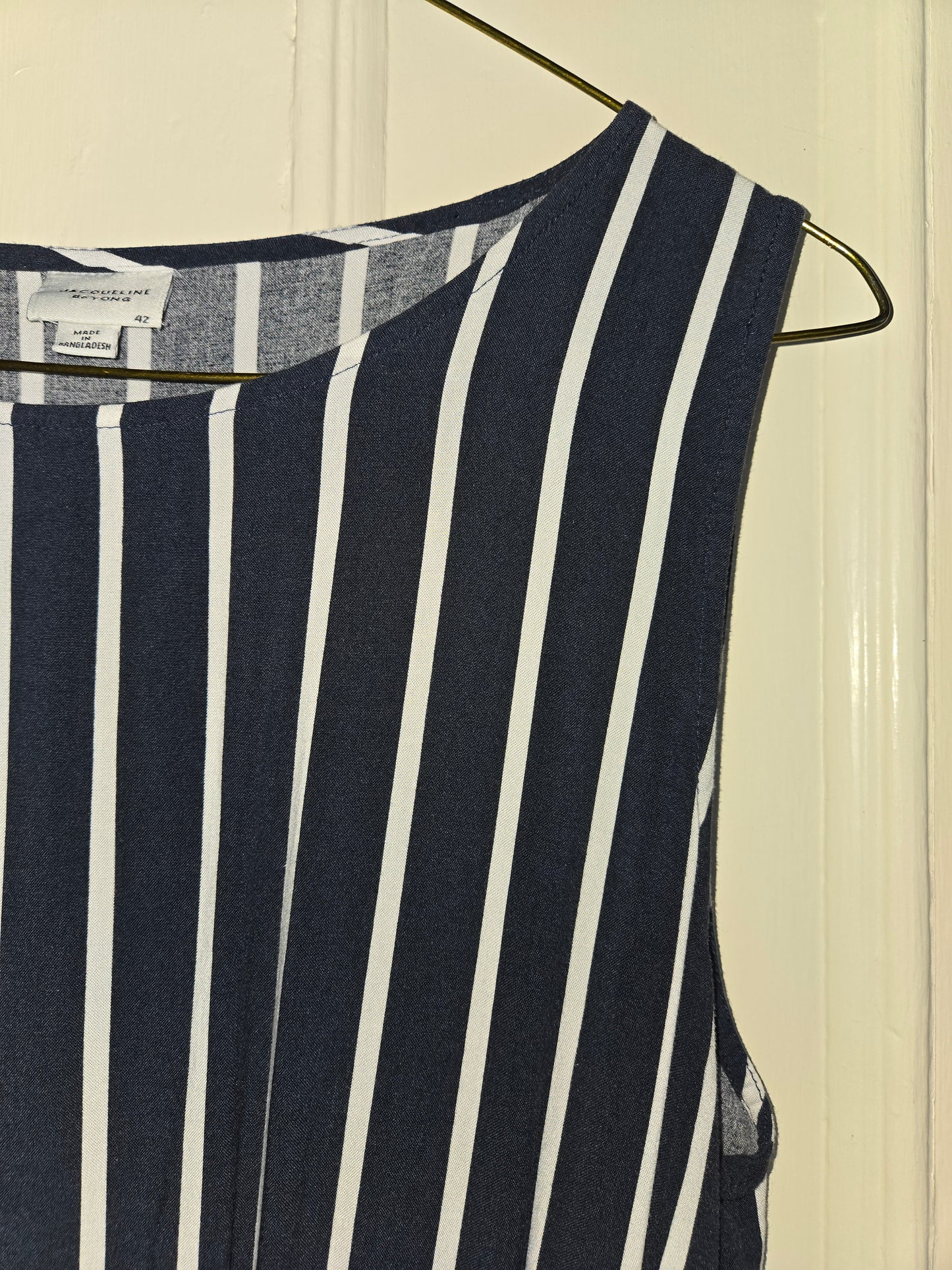 D - Robe rayée bleu marine - Large