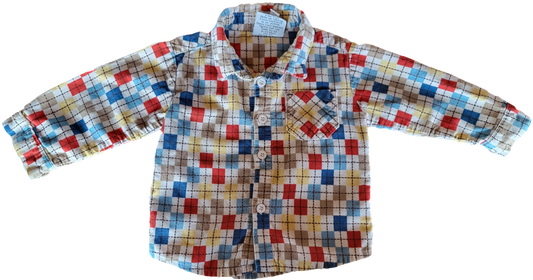 G - Chemise à carreaux 6/9 mois