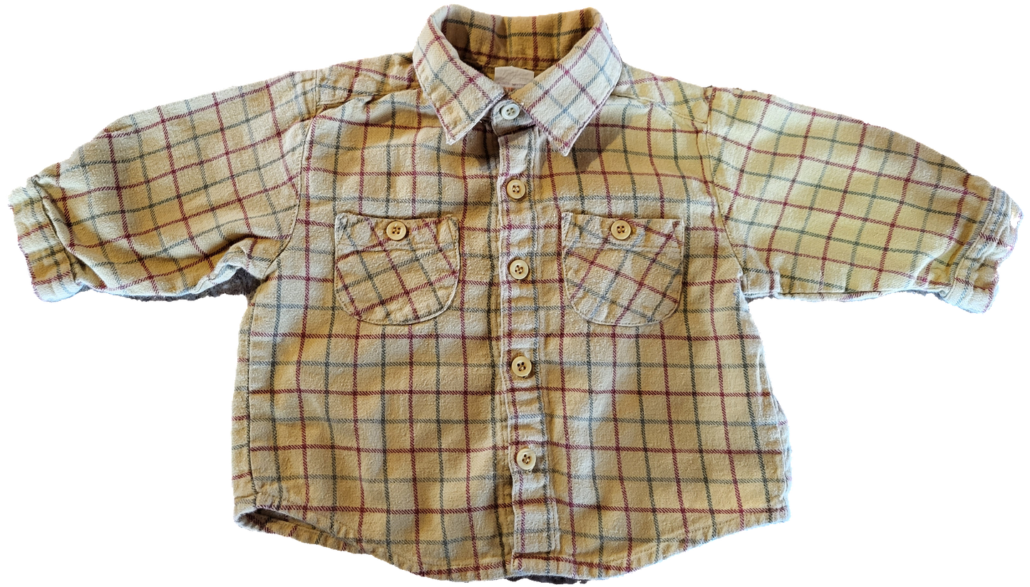 G- Chemise carreauté jaune - 12 mois