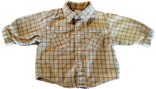 G- Chemise carreauté jaune - 12 mois
