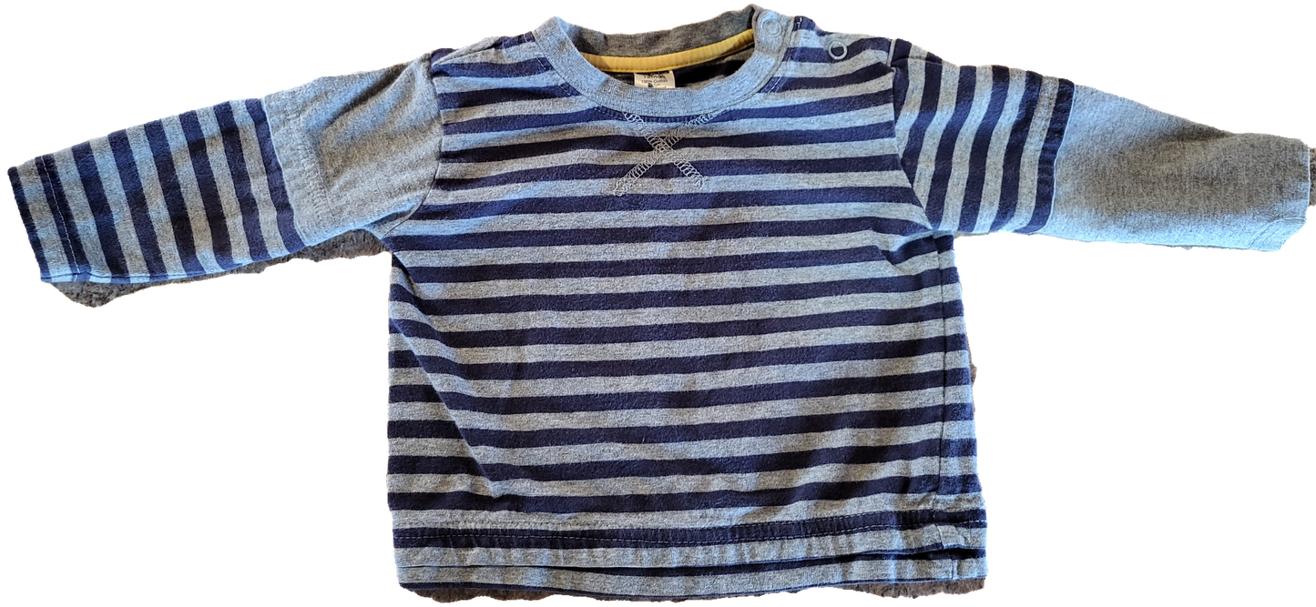 G- Chandail manches longues rayé - 12 mois