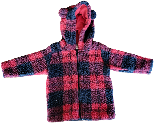 G- Manteau carreauté 6-12 mois
