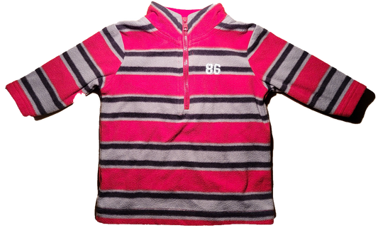 G- Coton rouge rayé - 6/12 mois