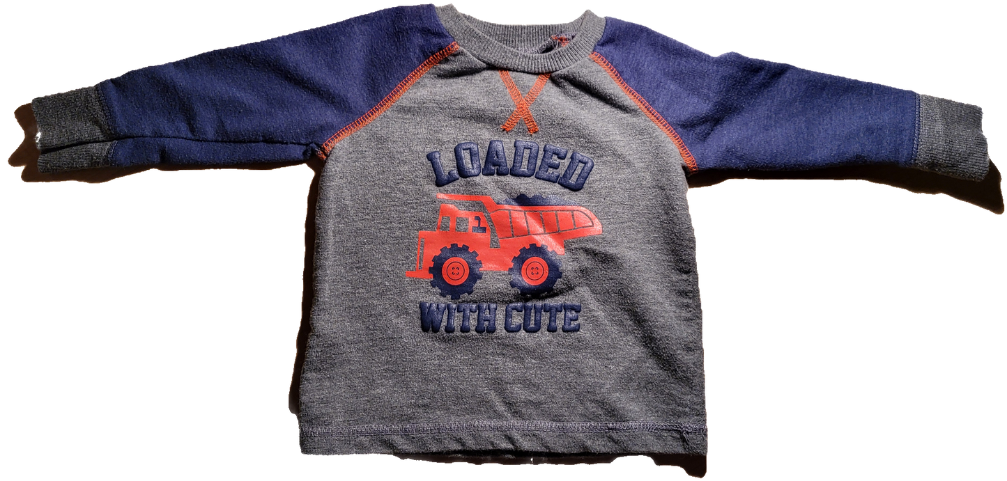 G- Chandail manches longues truck - 6/12 mois