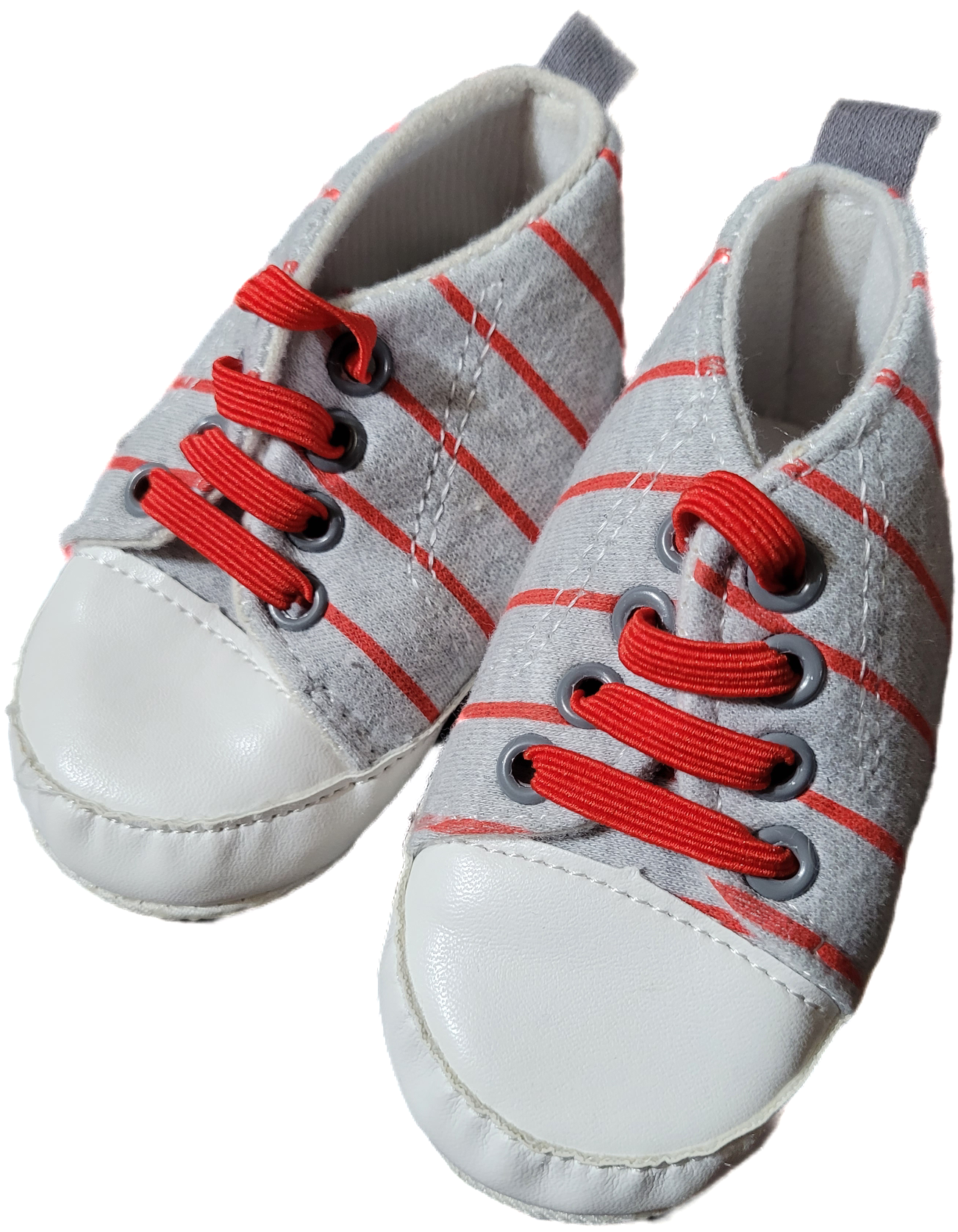 G/F - Soulier chausson rayé rouge antidérapant - 6/9 mois