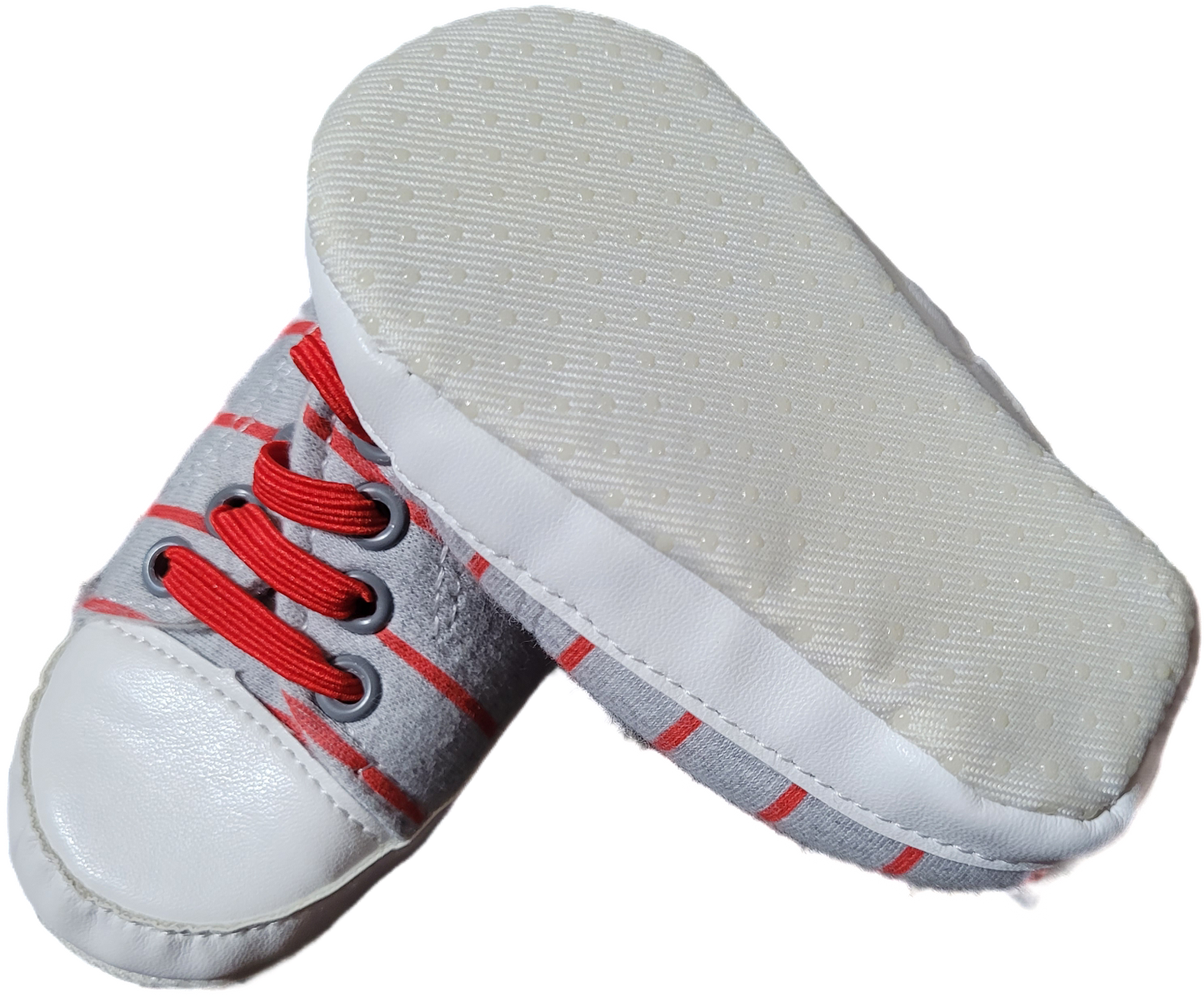 G/F - Soulier chausson rayé rouge antidérapant - 6/9 mois