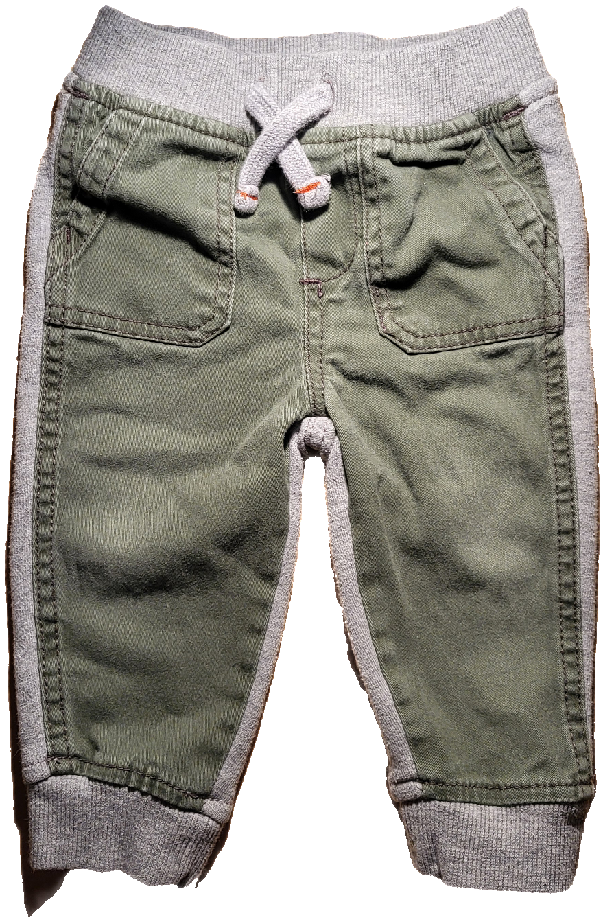 G- Pantalon gris kaki - 6/12 mois