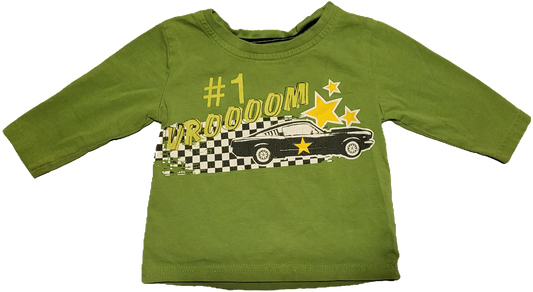 G- Chandail vert auto - 12 mois