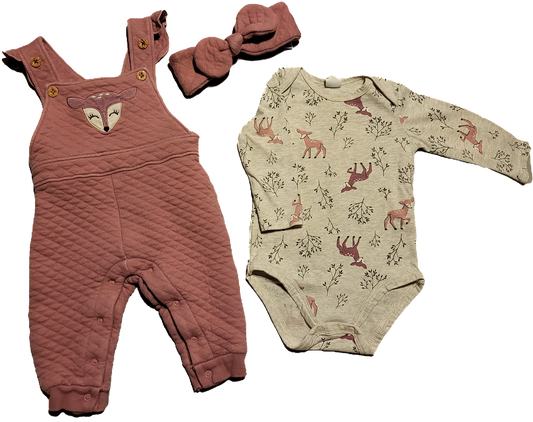 F - Ensemble chevreuil rose - 6 mois