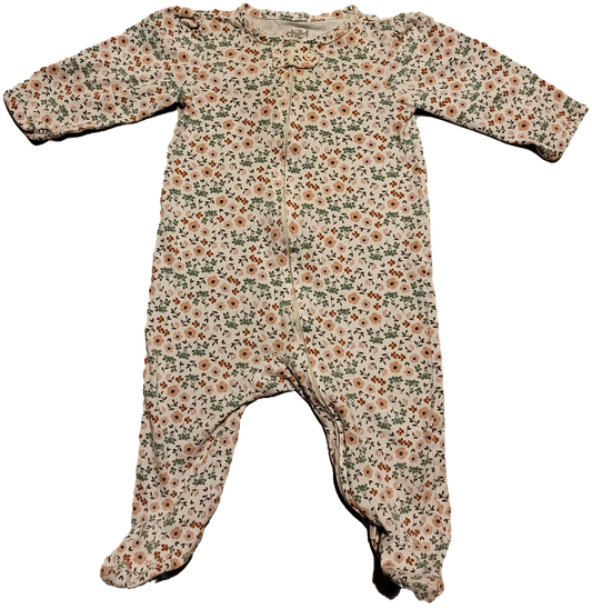 F - Pyjama fleuri - 3/6 mois