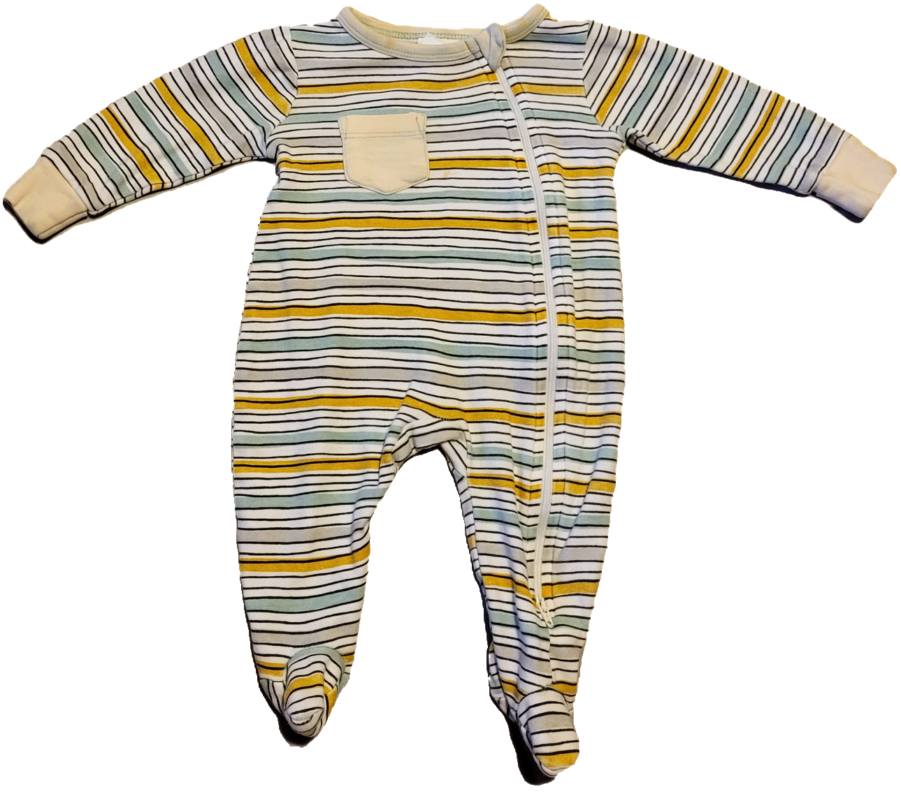 G- Pyjama rayé, imparfait - 1 mois (taché)