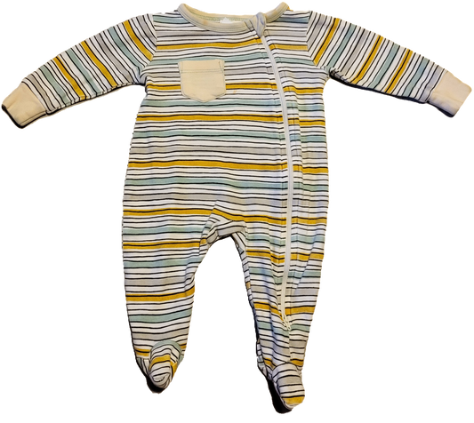 G- Pyjama rayé, imparfait - 1 mois (taché)