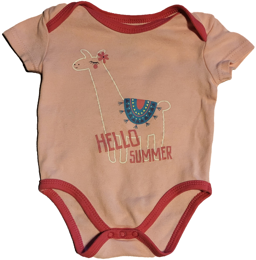 F - Cache-couche rose lama - 0/3 mois