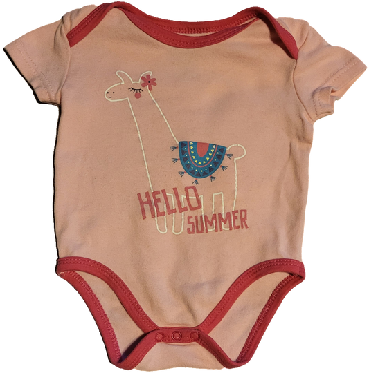 F - Cache-couche rose lama - 0/3 mois