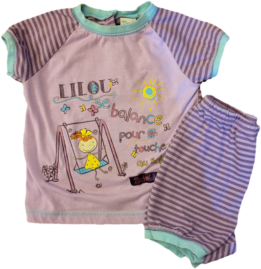F - Ensemble été mauve - 18 mois