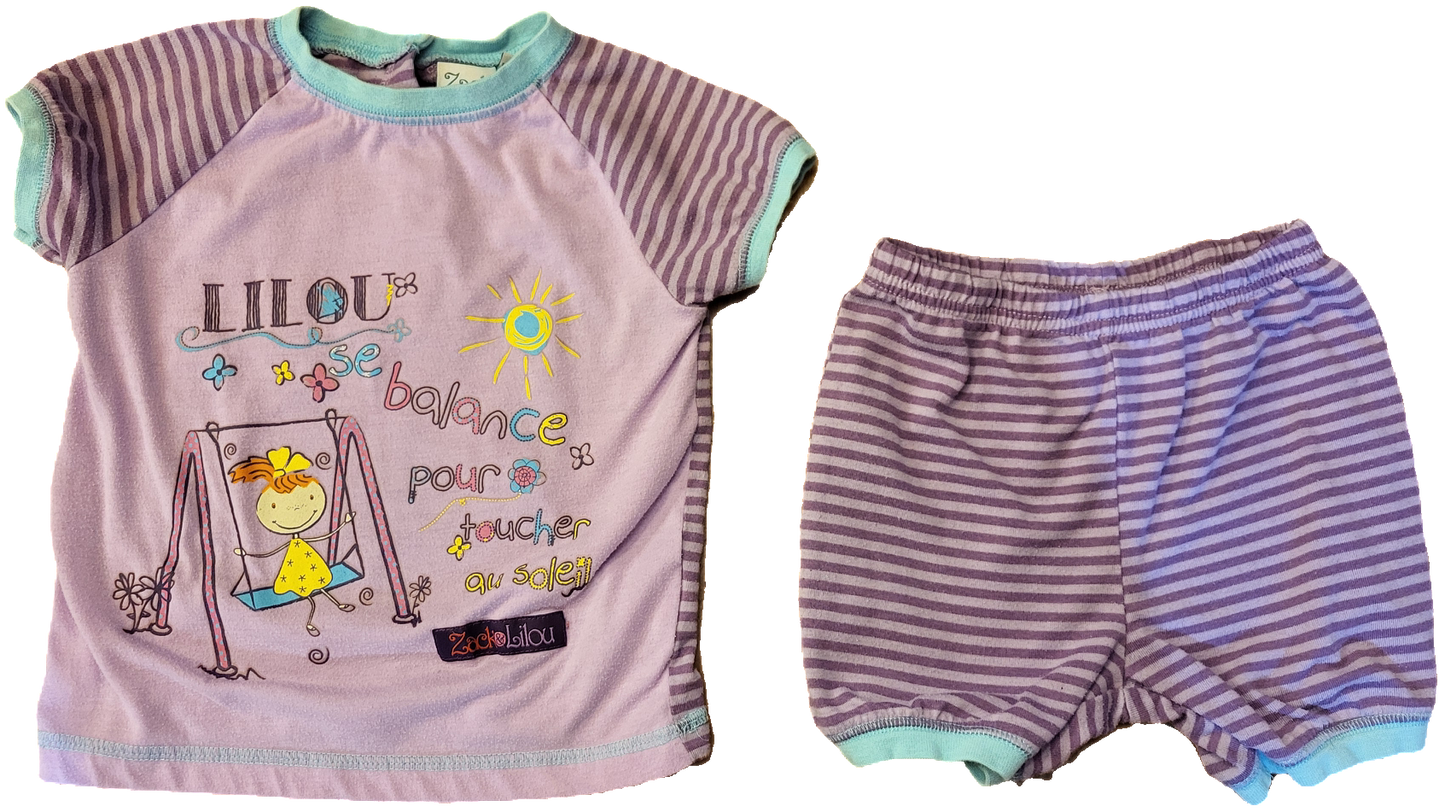 F - Ensemble été mauve - 18 mois