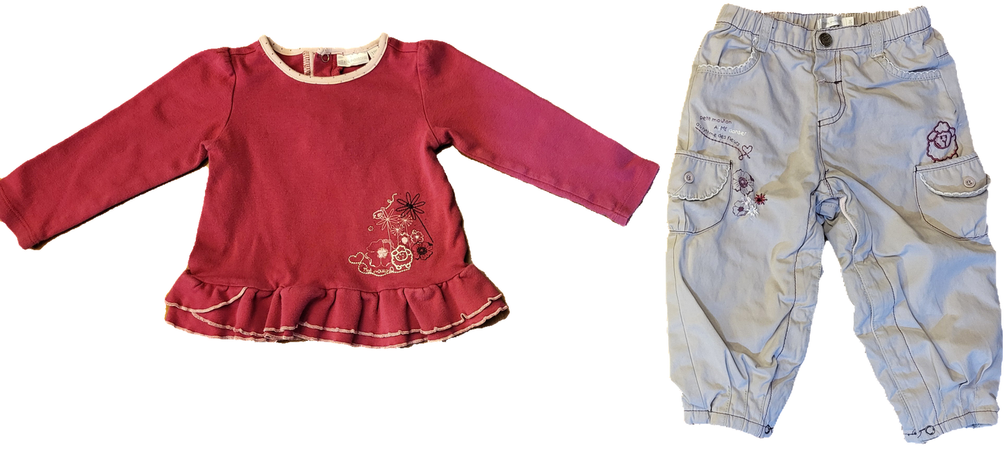 F - Ensemble mouton fleur - 18 mois